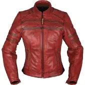 Modeka Iona Damen Motorrad Lederjacke, rot, 36