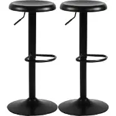 CLP Barhocker 2er Set Barstuhl Williston höhenverstellbar mit Fußablage und drehbar schwarz