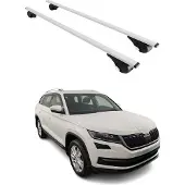 Omtec Dachträger Grundtäger für Skoda Kodiaq 2016-2024 75kg Metall Silber 2 tlg