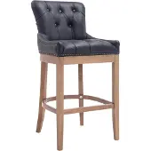 CLP Barhocker Lakewood Echtleder, Antik-hell gepolstert antik-hell schwarz