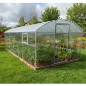 Garten Dream Polycarbonat-Gewächshaus "Gardener" 3x8m aus Stahl, mit 6mm Polycarbonat