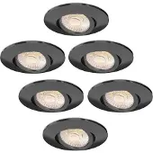 LEDVION LED Einbaustrahler 6er set Schwarz 3W CCT Neutralweiss IP65