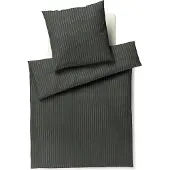 JOOP! Soft-Flanell Bettwäsche-Garnitur Soft Stripes Farbe Green Größe 135x200+80x80 AL