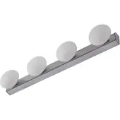 LUCANDE LED-Bad-Wandlampe Myrra, chrom, Glas, 60 cm, IP44