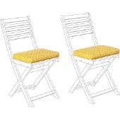 Beliani Auflage Set für Stuhl Gelb Polsterbezug 29 x 38 x 5 cm 2 Stück geometrisches Muster Garten Gartenmöbel Gartenstuhl