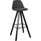 CLP Barhocker Corbin Stoff Square dunkelgrau Gestell Farbe schwarz