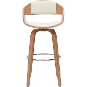 Miliboo - Design-Barhocker drehbar weiß und helles Holz H67.5 cm GAO