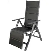 Linder Exclusiv GmbH LEX Alu Comfort-Relaxsessel "Venezia" Gestell anthrazit Polster schwarz MC372218