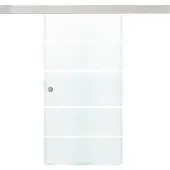HOME DELUXE - Glasschiebetür SIRENA - Milchglas mit Streifen - 205 x 90 cm, inkl. Gleitschiene und Zubehör I Glastür Wohnungstür Innentür