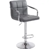 CLP Barhocker Lucy V2 höhenverstellbar und drehbar grau Gestell Farbe chrom