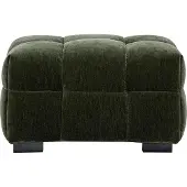 Miliboo - Design-Hocker in kaki-grünem Samteffekt-Stoff CORTO