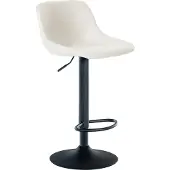 CLP Barhocker Loft mit Rückenlehne und 360 drehbar creme Material Kunstleder