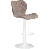 CLP Barhocker Cork Stoff höhenverstellbar und 360 Grad drehbar taupe Gestell Farbe weiß