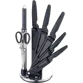 Michelino 8-teiliges Profi Messer-Set Messerblock sehr hochwertiges SelbstschärfenMesser Küchenmesser Set Kochmesser Carbon