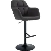 CLP Barhocker Natoma Stoff I Thekenhocker für Bar mit Gepolsterter Sitzfläche | schwarz Farbe schwarz Material Gestell Metall matt schwarz