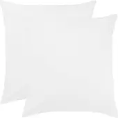 TRAUMSCHLAF Edel-Linon Kissenbezüge 2er Set 2x 80x80 cm weiss