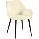 CLP Esszimmerstuhl Luena mit Rückenlehne gepolstert bis 150 kg belastbar creme Material Samt