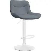 CLP Barhocker Vonore Kunstleder Höhenverstellbar Und 360 Grad Drehbar | Farbe grau Gestell Farbe weiß