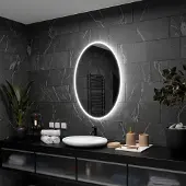 Alasta Ovaler LED-Spiegel 80x110 cm für Badezimmer, Schlafzimmer und Wohnzimmer