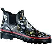 Beck Daisy Damen Gummi Regen Boots schwarz, Baumwollfutter, herausnehmbare Einlegesohle
