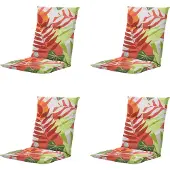 Madison - Gartenstuhlauflage niedrige Rückenlehne Iven terra - ca. 105x50 cm - 4er-Set