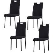 HTI Esszimmerstuhl Denton Webstoff Schwarz 4er-Set