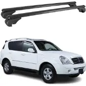 Omtec Dachträger für Ssangyong Rexton 2001-2012 Gepäckträger Grundträger Alu Schwarz