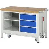 RAU Werkbank mit Fahrgestell 8462, B1250xT700xH880mm, 3x Schublade-TA