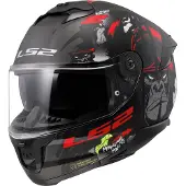 LS2 Helmets LS2 FF808 Stream II Angry Monkey Helm, schwarz matt/rot, 2XL (63/64)