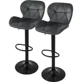 ML-Design | 2er-Set Barhocker Leah Samt Grijs Fluweel 41x110x47 cm | NADUVI