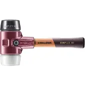 HALDER SIMPLEX Schonhammer Ø 60 mm Gummi schwarz / Superplastik kurzer Stiel mit Tempergussgehäuse