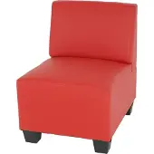 Mendler Modular Sessel ohne Armlehnen, Mittelteil Moncalieri, Kunstleder rot