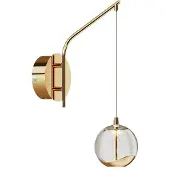 LUCANDE Hayley LED Wandleuchte Gold - , Hayley, Transparent, für Wohnzimmer, Glas, Modern