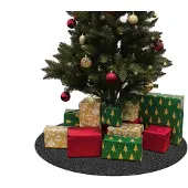 Primaflor Weihnachtsbaum Unterlage GLIMMER - Rund - Anthrazit - Ø 100cm - B1 Tannenbaumdecke, Decke für Weihnachtsbäume - Tannenbaum Bodenmatte