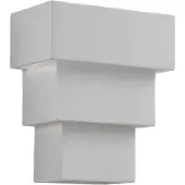 LINDBY Wandlampe Antonella, weiß Gips, G9, bemalbar, 21 cm
