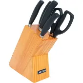 Arcos Clara Serie - 4er-Set Küchenmesser de (Besteck + Koch + Koch + Brot + Schinken) + 1 Schere - Geschmiedeter Edelstahl NITRUM - Eingespritzter Griff de Polypropylen - Farbe Schwarz