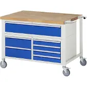 RAU Fahrbare Werkbank 8921, B1250xT900xH880mm, 7x Schublade-TA