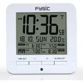 Fysic FKW-8 - Digitale wecker mit Temperaturanzeige, weiß