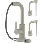 Granitan - Küchenarmatur - Spültischarmatur - ausziehbarer Auslauf - 360° schwenkbar - Beige - EBRO