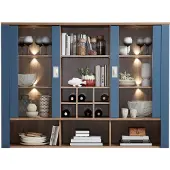 Innostyle Dijon Buffetaufsatz Holzwerkstoff Parisian Blue/Haveleiche Cognac