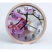 Tulup Holzuhr 20fi cm wanduhr - Orchidee Blumen