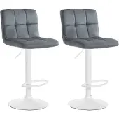 CLP 2er Set Barhocker Peru Samt weiß dunkelgrau