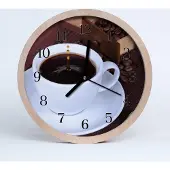 Tulup Holzuhr 20fi cm wanduhr - Runde Kaffee