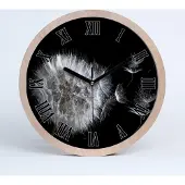 Tulup Holzuhr 20fi cm wanduhr - schwarze Spitzen - Löwenzahn