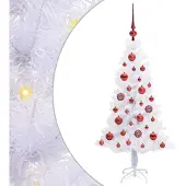Syfax Künstlicher Weihnachtsbaum Weiß 120 cm PVC und Stahl