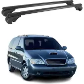 Omac Dachträger für Kia Carnival 1998-2005 Gepäckträger Grundträger Alu Schwarz 2x