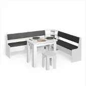 Livinity Eckbankgruppe Tiberio Weiß 210 x 180 cm mit Tisch, Model 58917