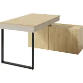 Masseno Schreibtisch MURO 131x140x74,5 cm Bürotisch Computertisch, Beige
