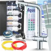 ARI Venom 2 3-Wege Küchenarmatur Chrom Ausziehbar mit 5-Stufen Wasserfiltersystem Untertisch Trinkwasserfilter