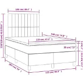 vidaXL Boxspringbett mit Matratze & LED Schwarz 120x190 cm Stoff